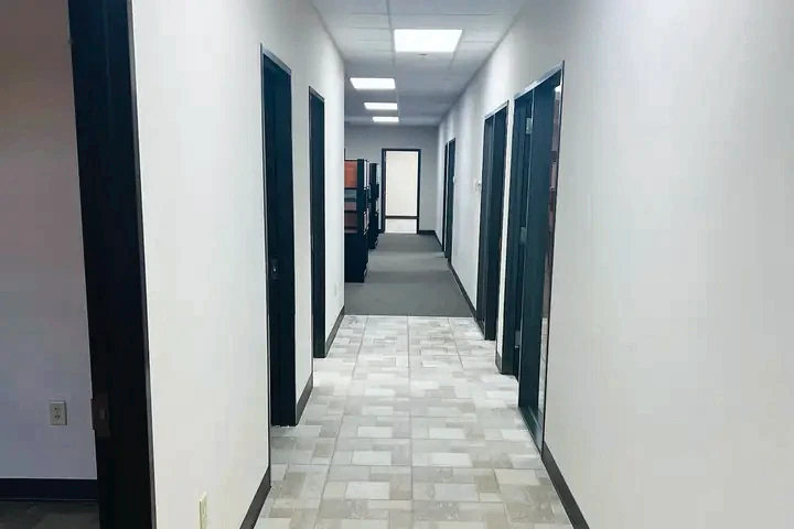 Finished commercial hallway